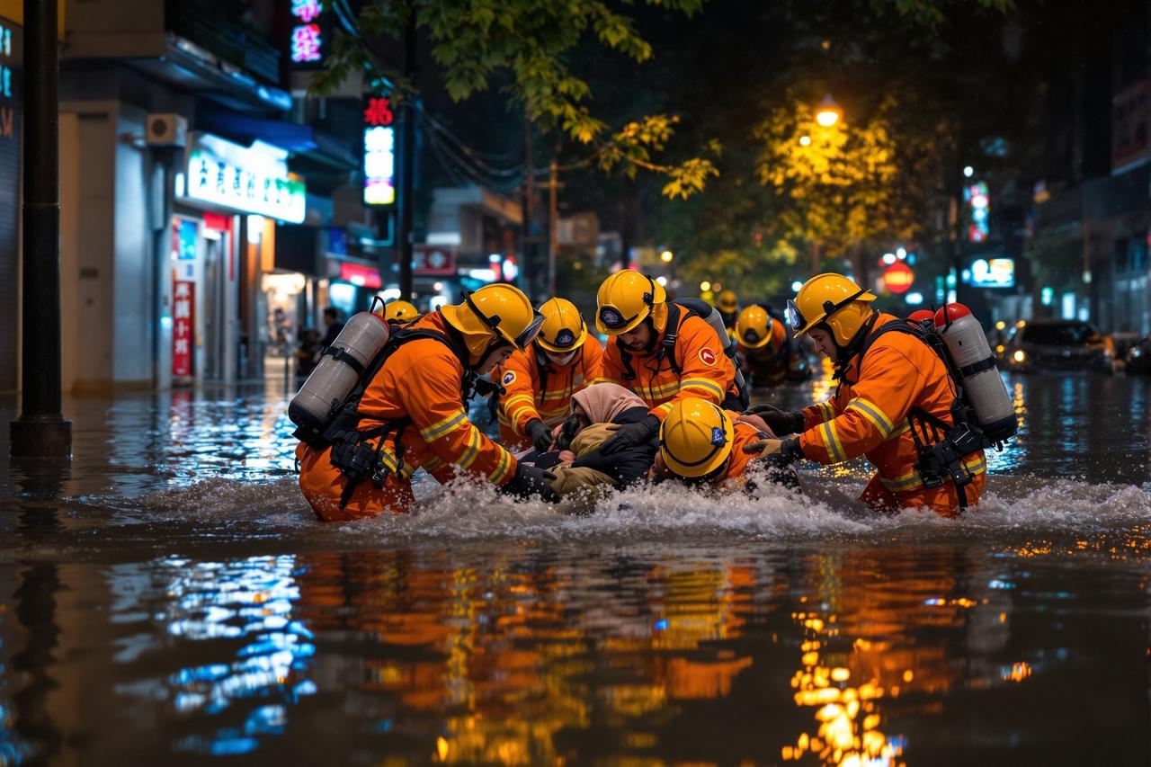 网吃瓜社会聚焦:暴雨内涝救援人员连夜转移被困群众感人画面